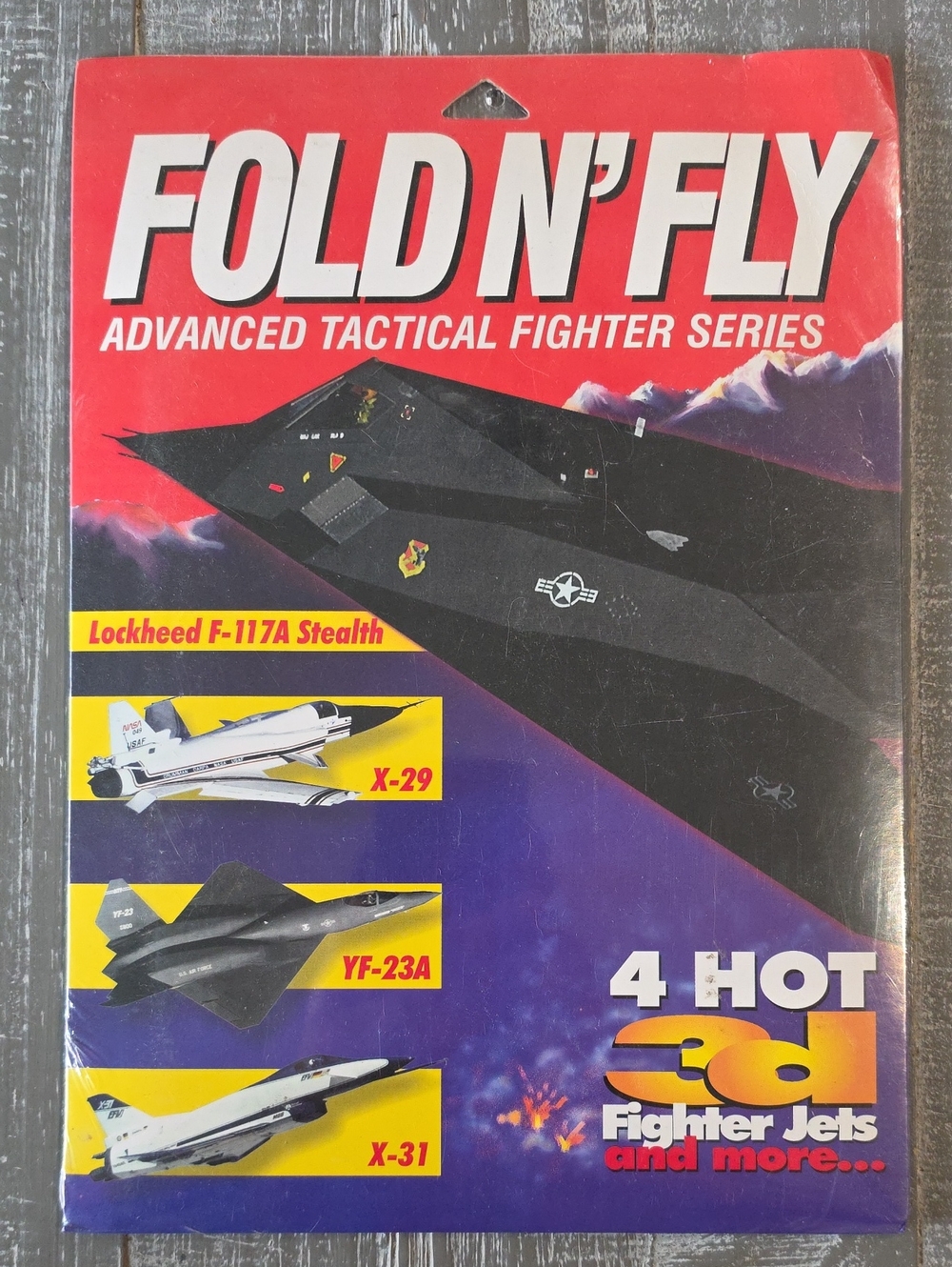 Vintage 1996 Fold N' Fly Advanced Tactical Fighter Series 3D Paper Jet Model Kit
